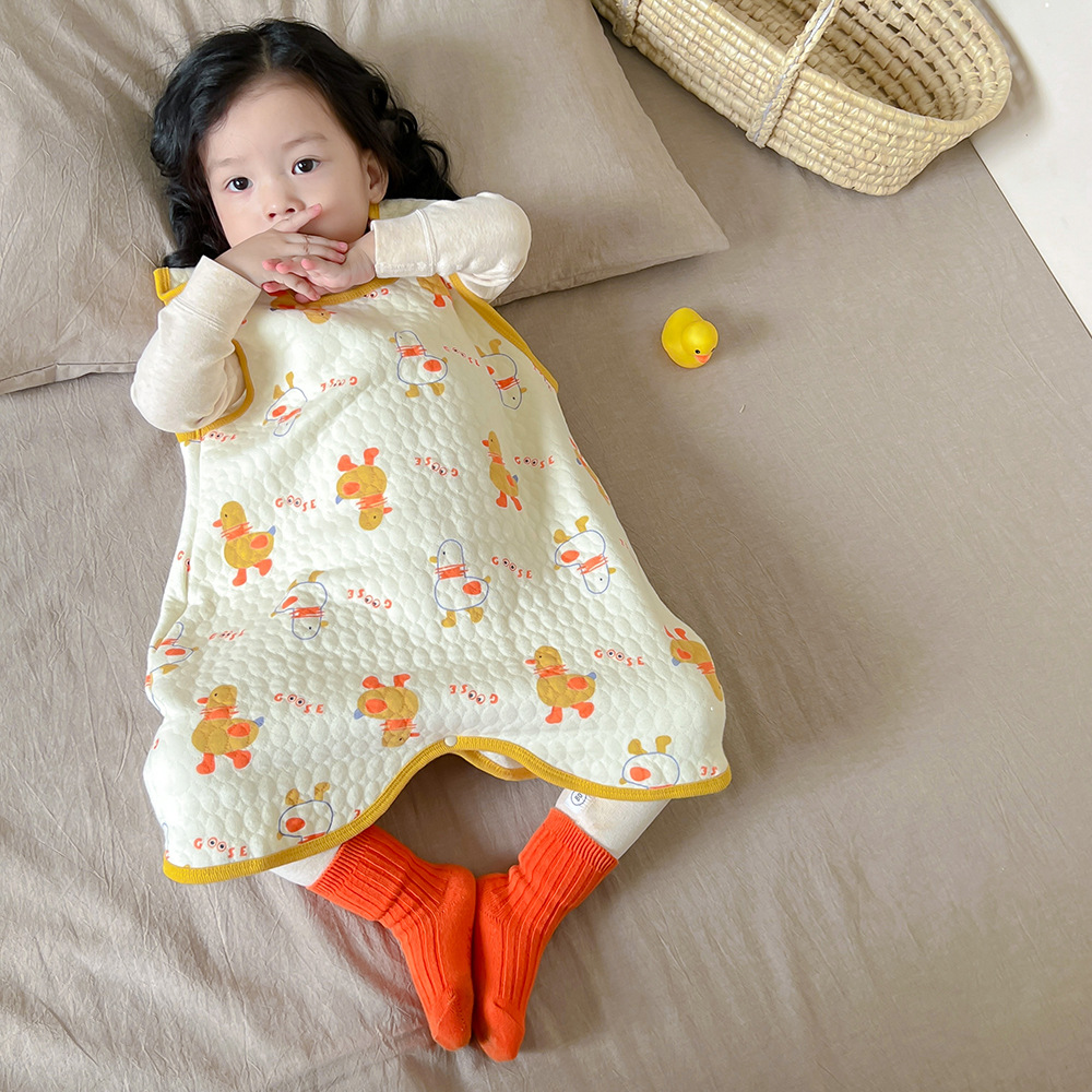Picture of Children's Nightgown Winter Three-layer Quilted Sleeping Bag Infant Winter One-piece Pajamas Kick-proof Sleeping Bag for Children
