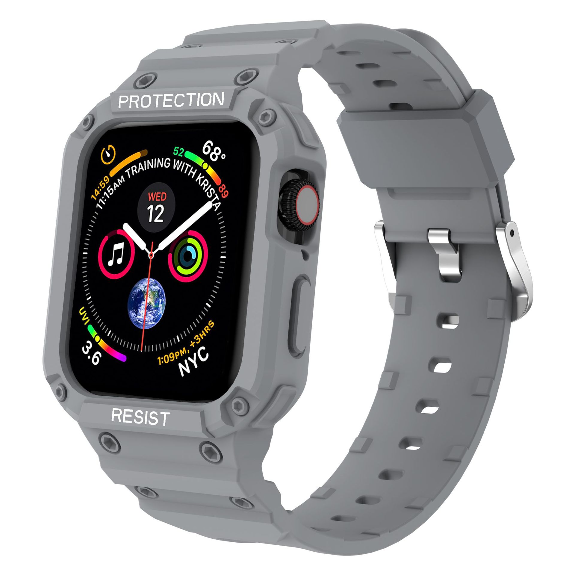 Picture of For Apple Watch One-piece Strap Silicone Drop-resistant iwatch87654321s9 Solid Color TPU Strap Wholesale