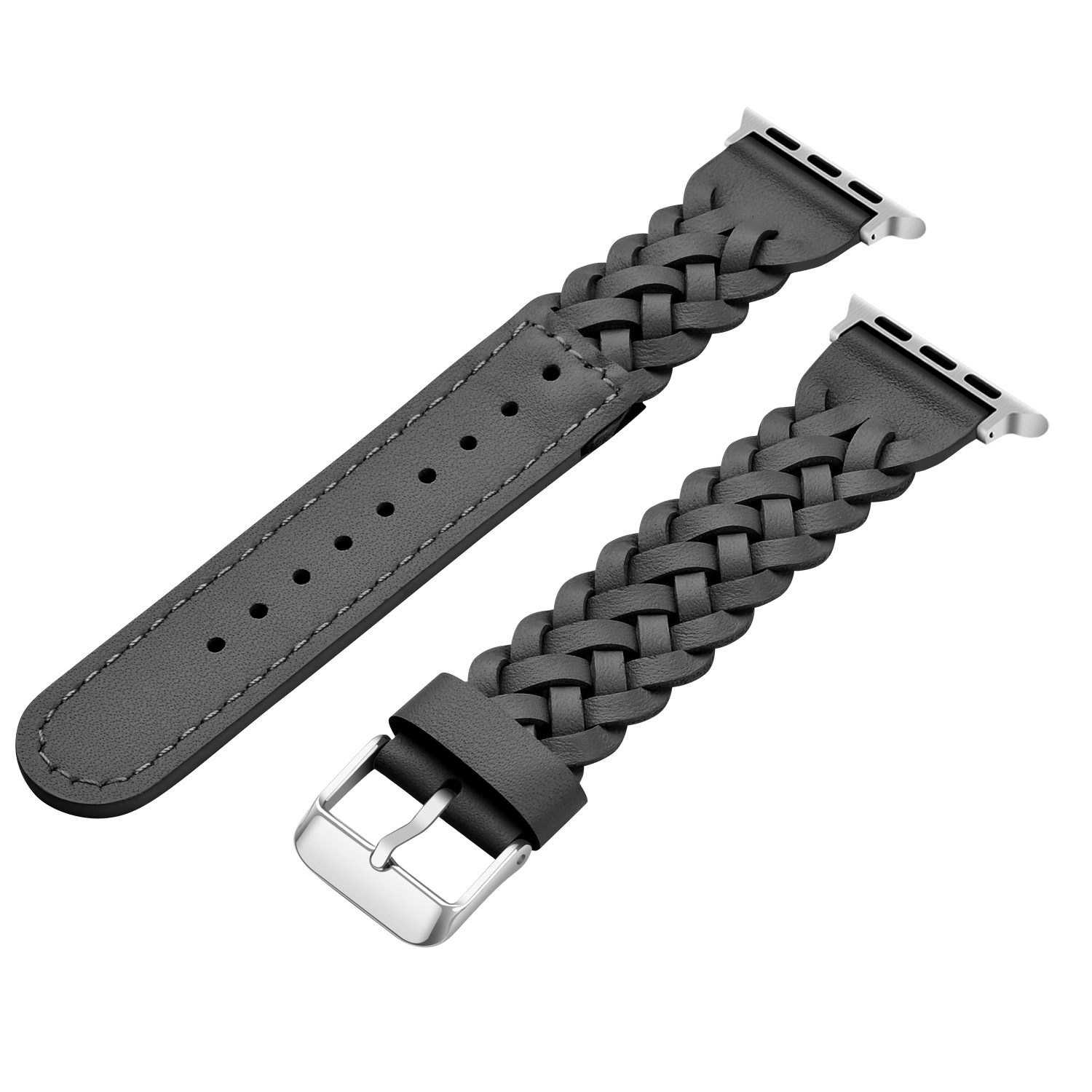 Picture of Multicolor in stock Leather Watch for Apple Watch Apple iwatch9876SE Woven Fashion Wristband