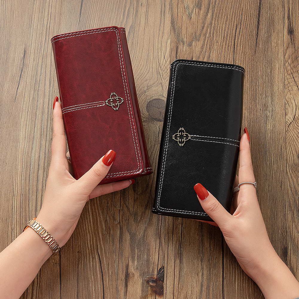 Picture of Women's Wallet Long Retro European and American Zipper Large Capacity Multi-card Foreign Trade Multi-function Two-fold Student Clutch Bag