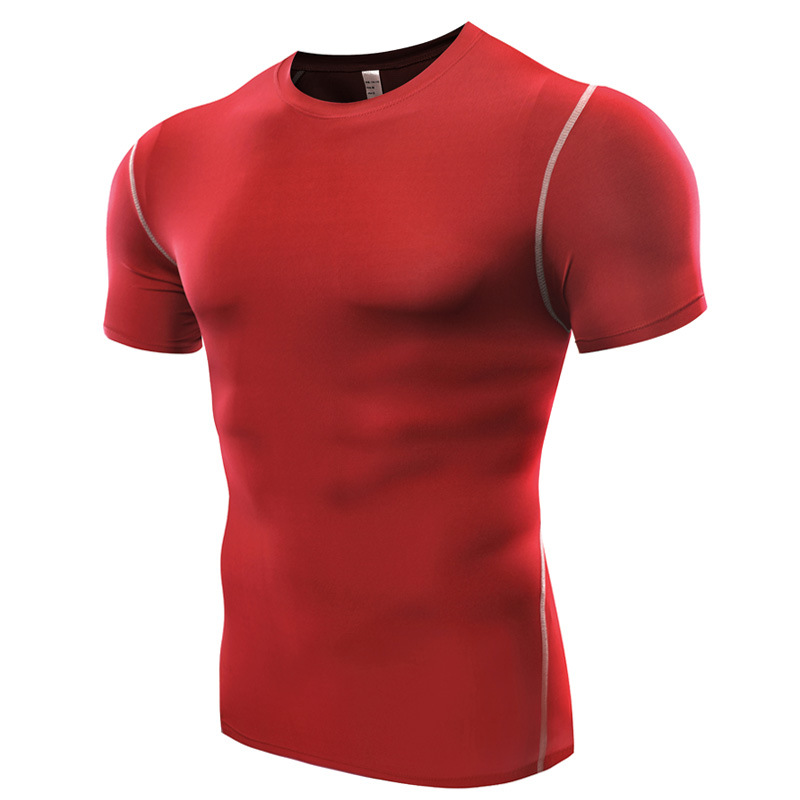 Picture of Sports Short Sleeve Men's Quick-Dry T-Shirt Stretch Tight PRO Football Basketball Training Base Clothes Running Fitness Top