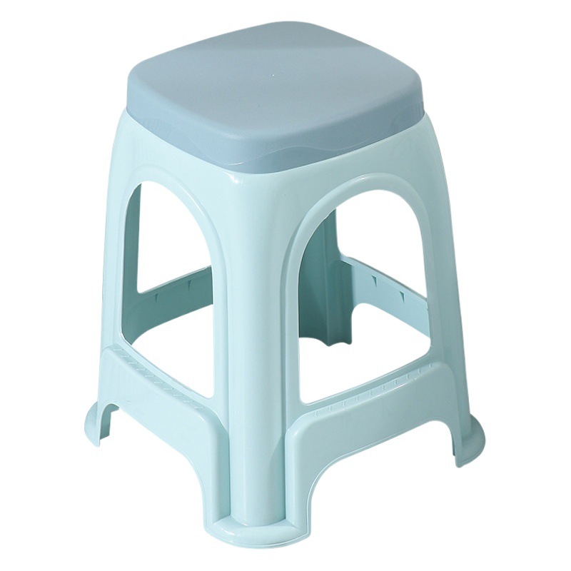 Thickened plastic stool household chair square stool plastic adult bench simple high stool stackable stool wholesale