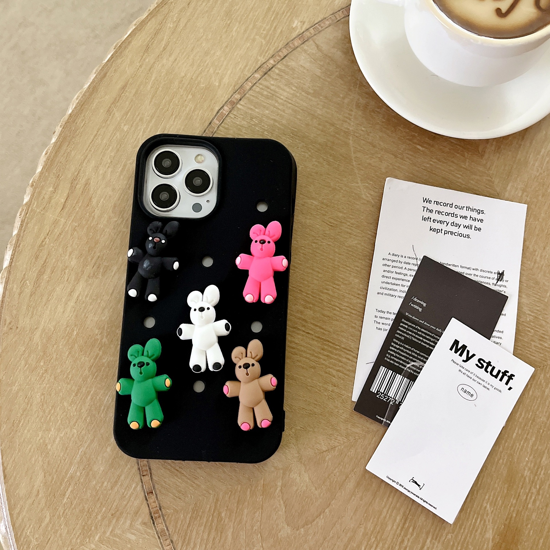 Picture of Hole Case DIY Stereo Korean Color Bear Case for iPhone 14Pro max Apple 12 Phone Case 11