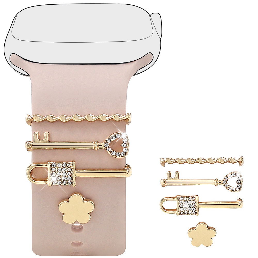 Picture of For Apple Watch Watch Watch Watch Watch Watch With Universal Silicone Strap Diamond Love Decoration