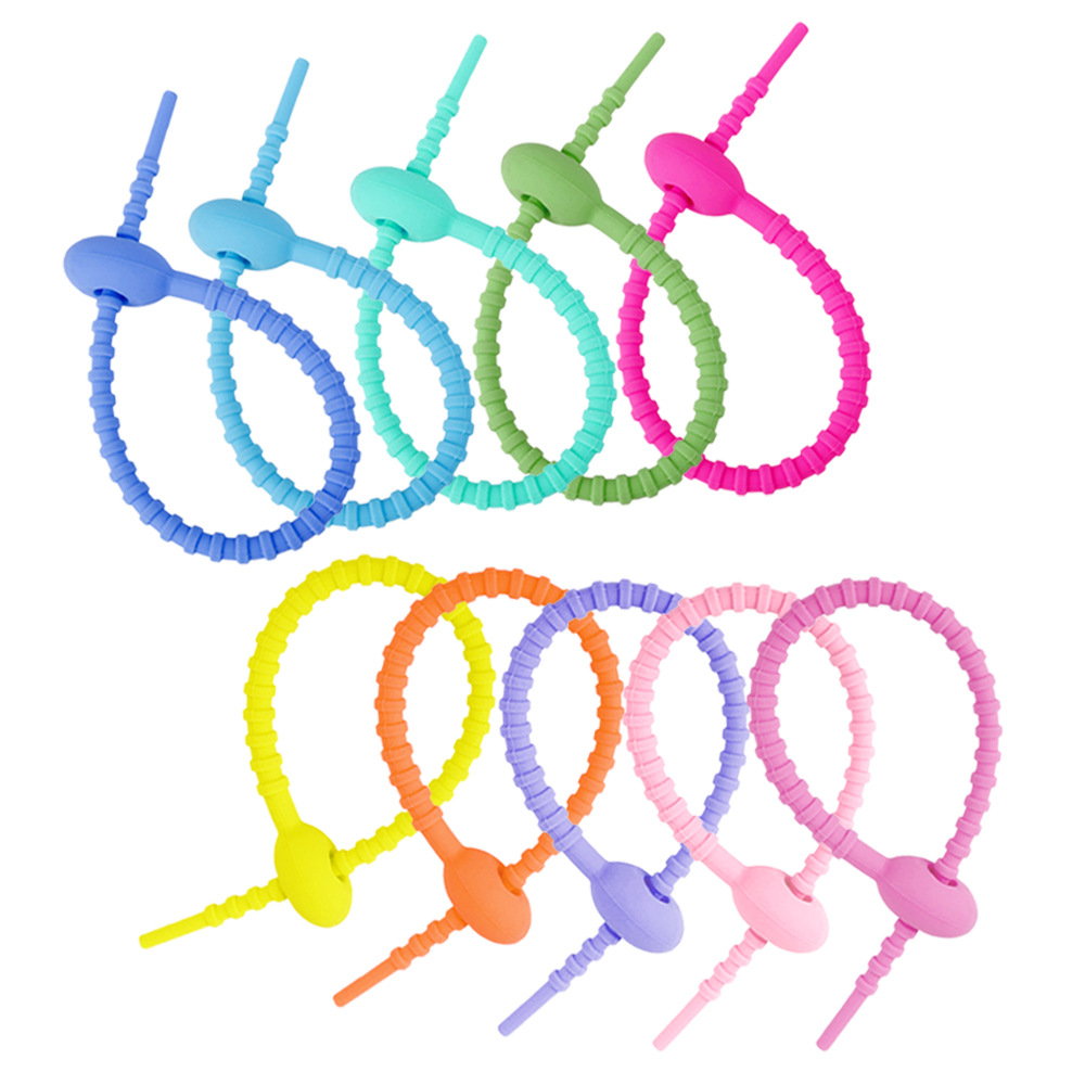 Picture of 180mm color silicone cable tie jewelry pendant stationery multifunctional lanyard data cable storage finishing winder