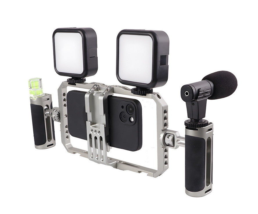 Picture of Mobile Phone Handheld Stabilizer Photography Bracket Extension Microphone Rabbit Cage Stabilizer Metal Mobile Phone Rabbit Cage
