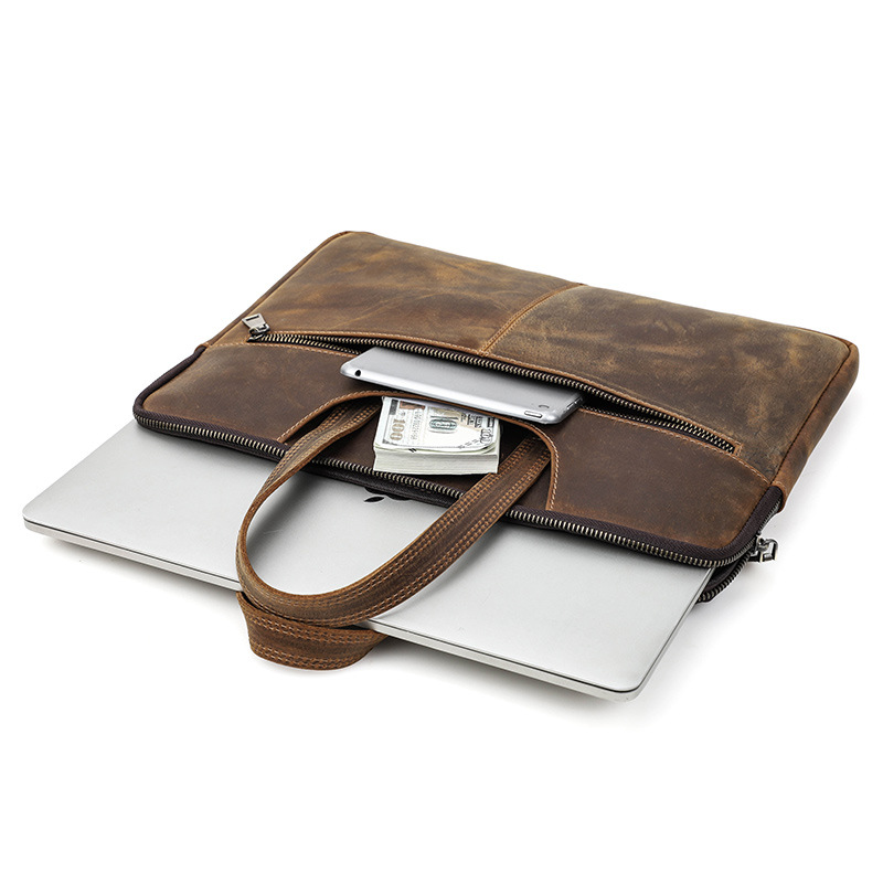 Picture of For Apple Laptop Case Crazy Horse Leather Macbook Pro15 Inch Zipper Laptop Case