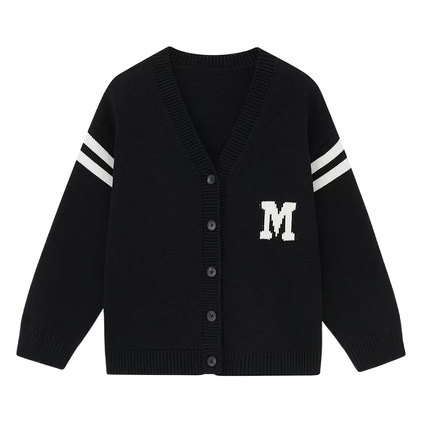 2023 Spring Japanese Style Casual Fashion All-match Men's and Women's Children's Fashionable V-neck Breasted Autumn Sweater Cardigan Jacket