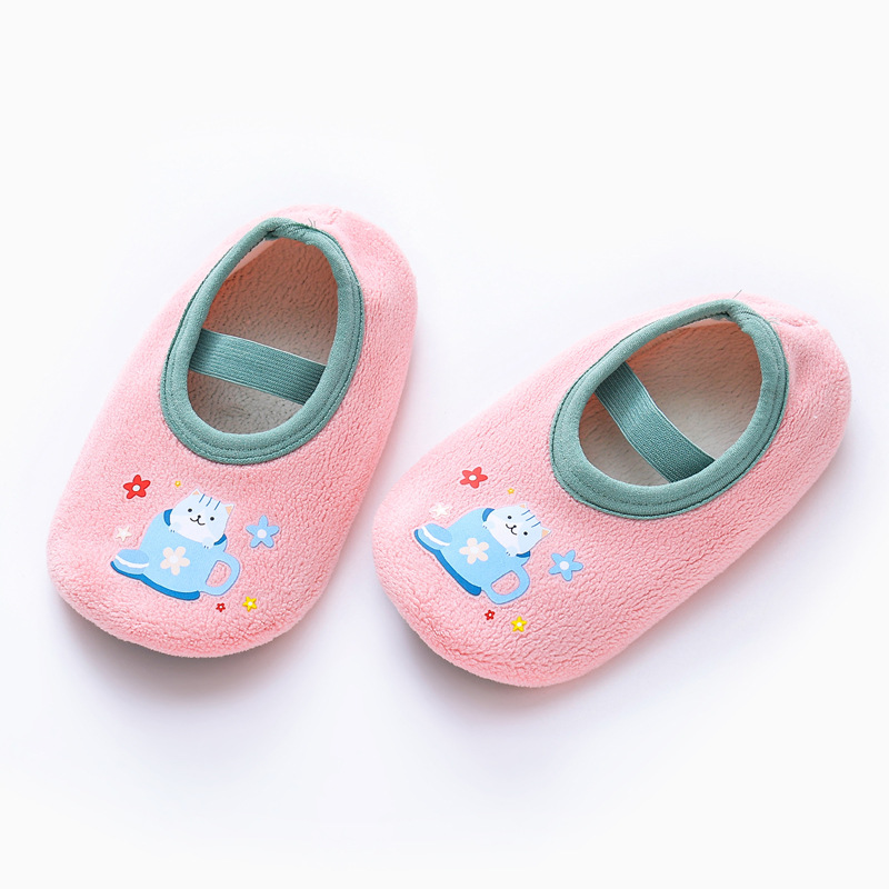Picture of Wholesale baby floor socks baby men's and women's toddler shoes socks fleece-lined autumn and winter indoor early education shoes cool anti-slip