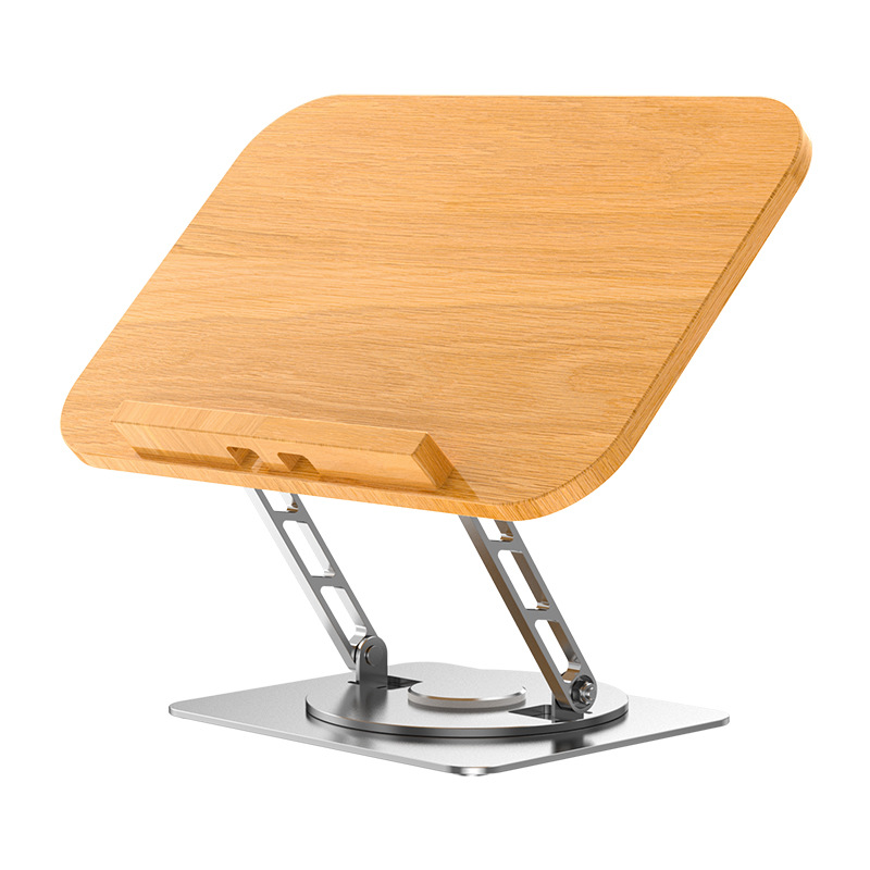 Picture of Solid Wood Rotating Reading Bracket Tablet Support Frame Computer Reading Artifact Desktop Bed Floor Suitable for iPad