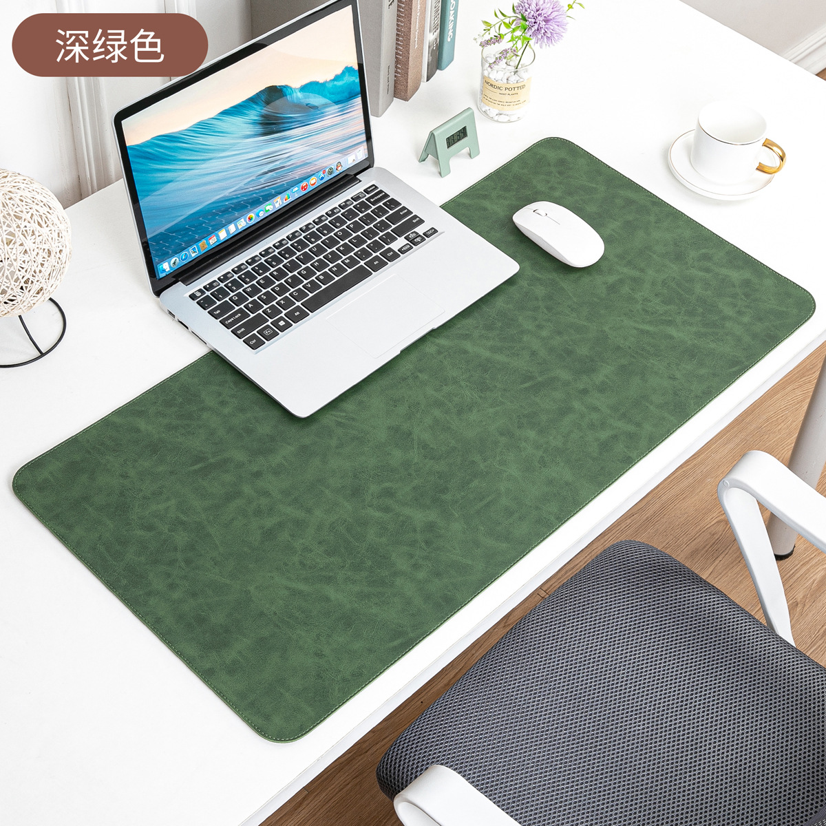 Picture of Skin-feeling Crazy Horse Leather Table Mat Leather Pattern Mouse Pad Custom Oversized Office Computer Mat Leather Learning Desk Mat