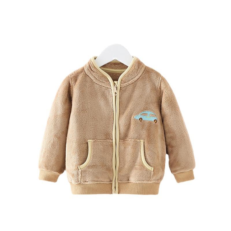 Picture of Children's coat spring and autumn flannel baby coat girls boys cardigan sweater baby coat a generation of hair