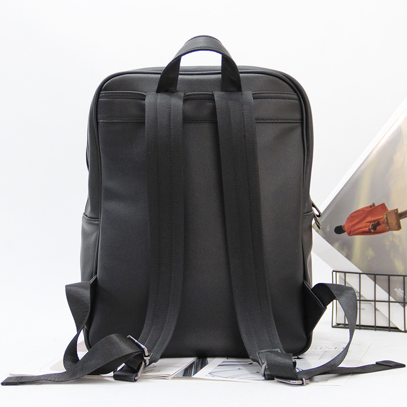 Picture of Korean style woven business backpack trendy computer bag fashionable large capacity travel backpack simple student schoolbag