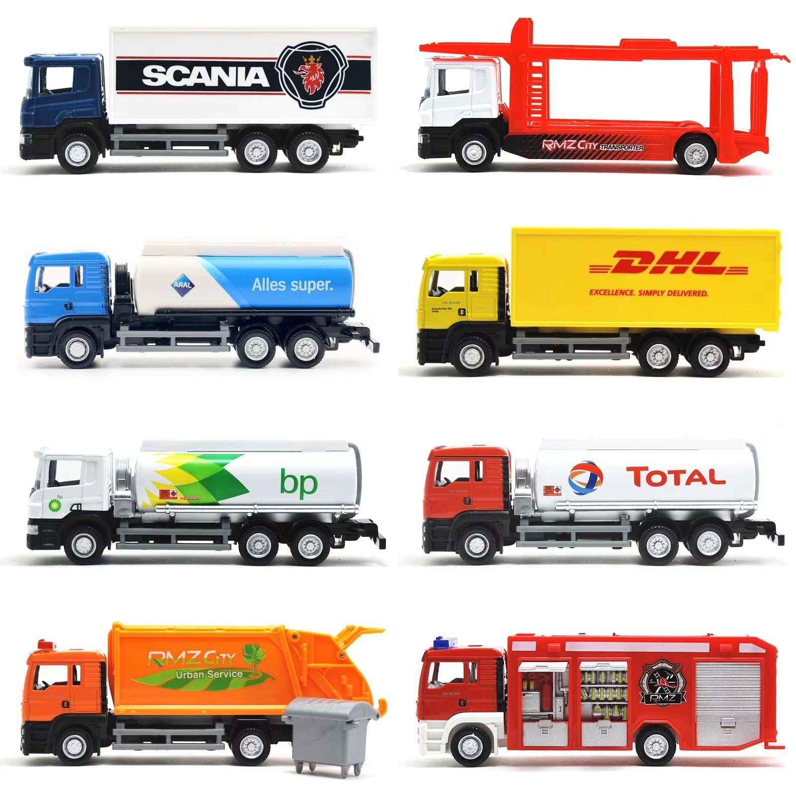 Picture of Marco 1:64 Alloy Toy Truck Model Scania Man Engineering Vehicle Mixer Fire Truck Container Truck