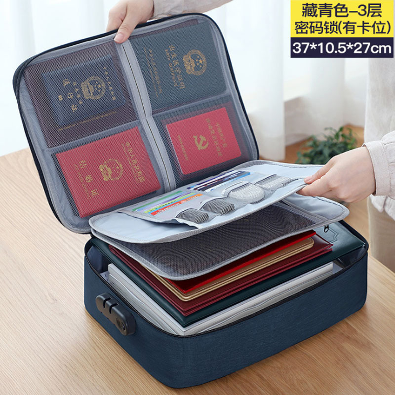 Picture of Certificate storage bag box household multi-functional household register document card holder certificate organizing box bag artifact