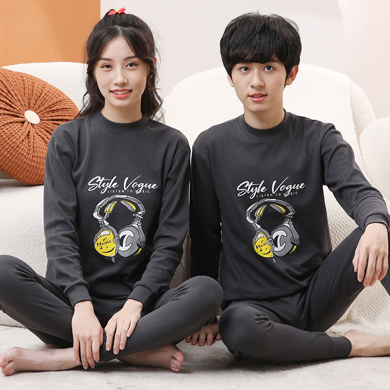 Picture of New Children's Cotton Home Clothes for Boys and Girls Autumn Clothes Large, Medium and Large Children's Middle Collar Thermal Underwear Suit Autumn Clothes Long Johns
