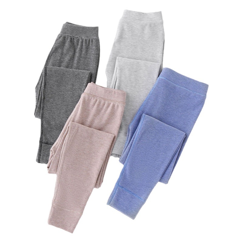 Warm trousers children's double-sided jacquard fast warm fleece-lined leggings medium and small boys and girls candy color autumn and winter New