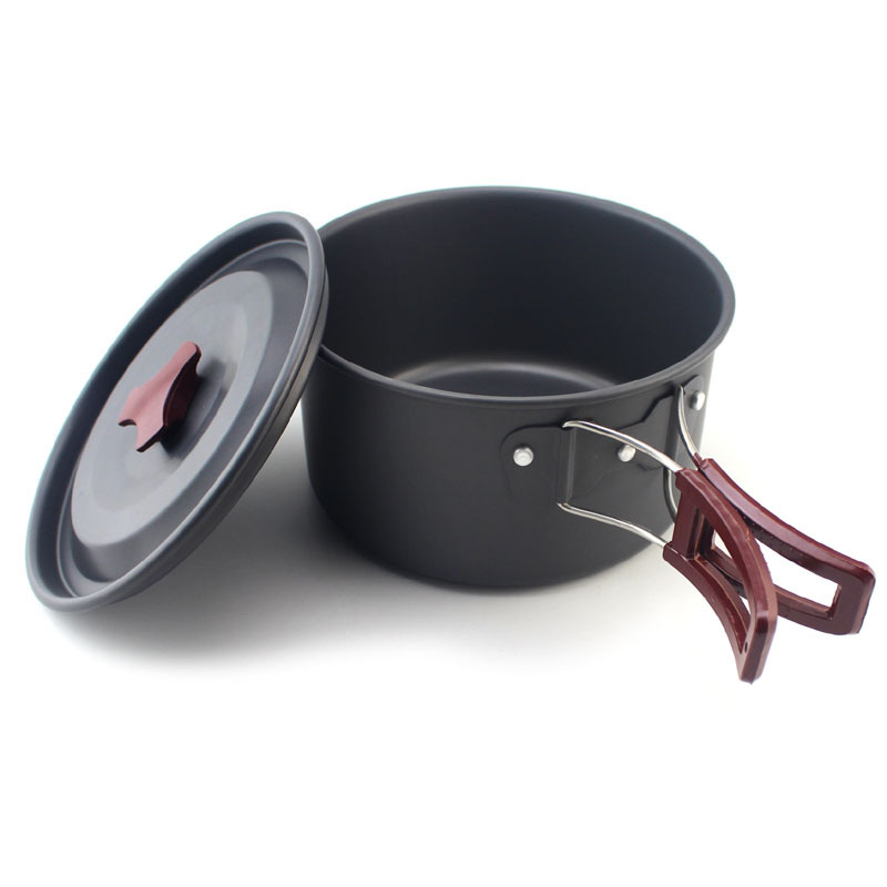 Picture of Outdoor equipment single pot set aluminum alloy oxidation pot set outdoor supplies cookware single pot Large Medium Small size