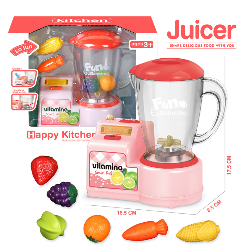 Picture of New children's play simulation blender puzzle fruit toy kitchen electric juice machine breakfast egg beater