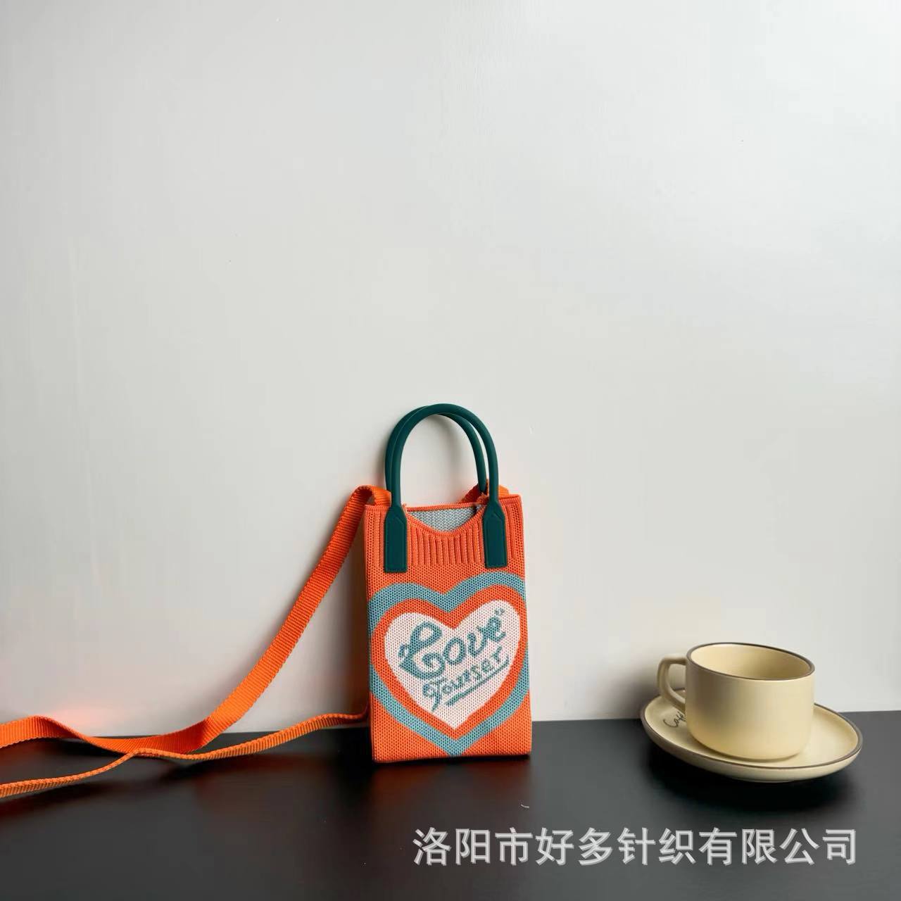 Picture of Advanced Sense Ins Mobile Phone Bag New Cartoon Knitted Bag Dopamine Niche All-match Crossbody Shoulder Bag Handbag