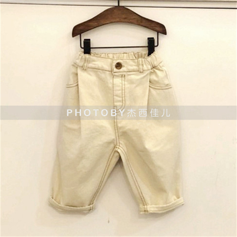 Picture of Spring and Autumn Ins Korean Style Children's Wear New Trousers for Boys and Girls Korean Style Pleated Design Children's Ins Style Jeans