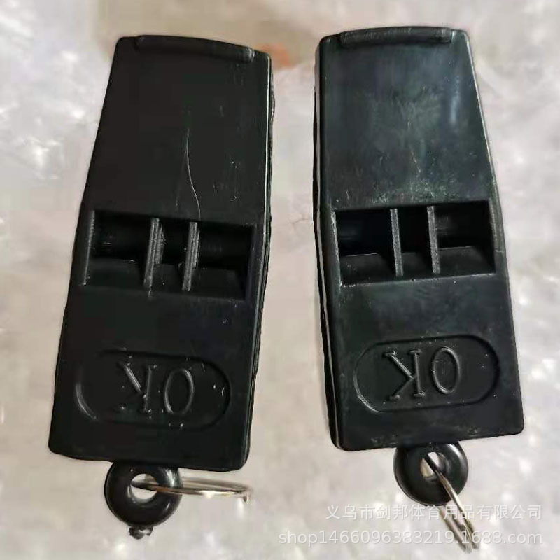 OK brand non-nuclear dual-tone whistle advanced plastic referee whistle plastic black whistle outdoor survival whistle