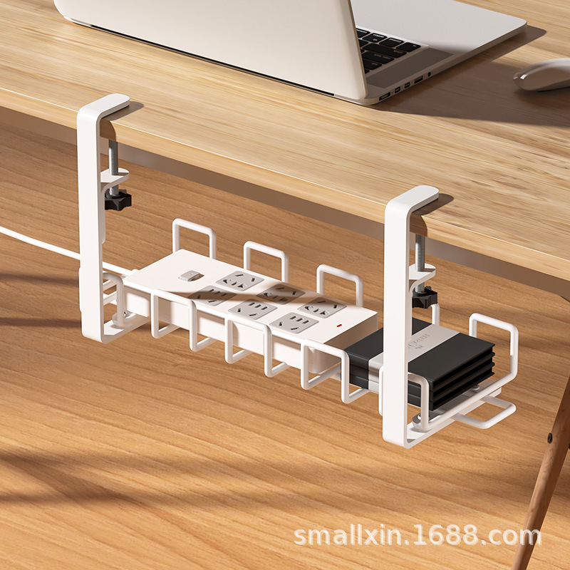 Picture of Thick under-Desk Wire Organiser Wire Socket Organize Storage Box Adjustable Desk Bottom Storage Rack