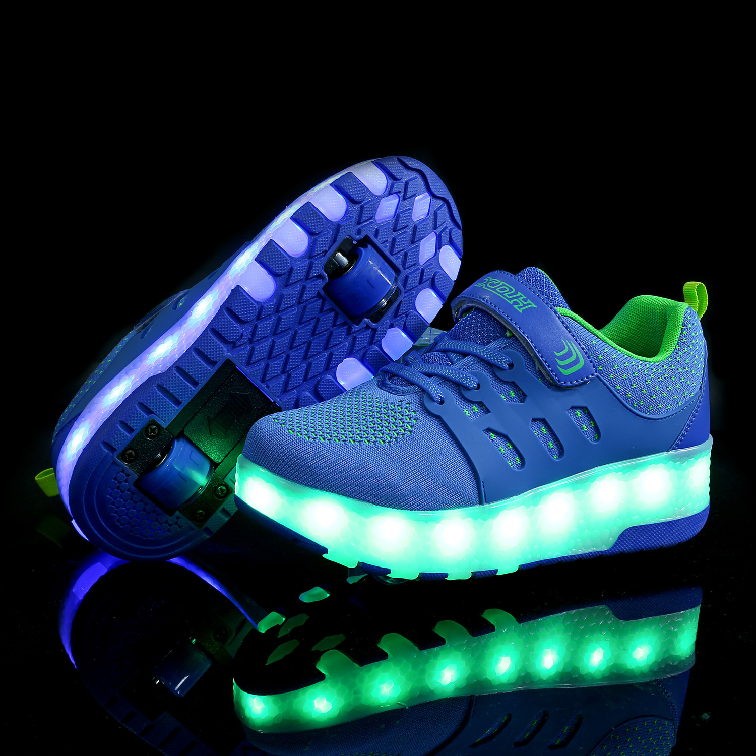 Picture of E-Commerce walking shoes boys and girls adult roller skating shoes ultra-light wheel shoes with switch LED light shoes