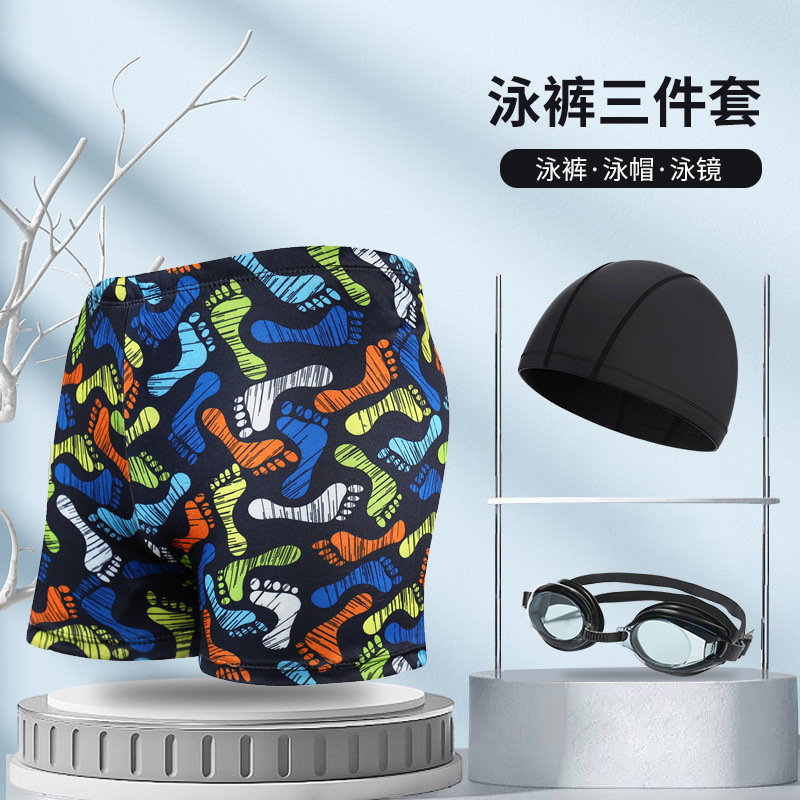 Picture of Explosions swimming trunks adult men's plus size anti-embarrassment boxer men's printing beach hot spring swimming trunks factory wholesale