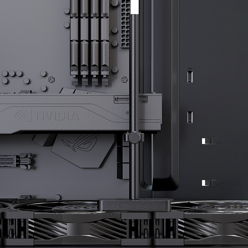 Picture of Fan cooling graphics card anti-bending support frame sea view room chassis graphics card jack aluminum alloy bracket enhanced version