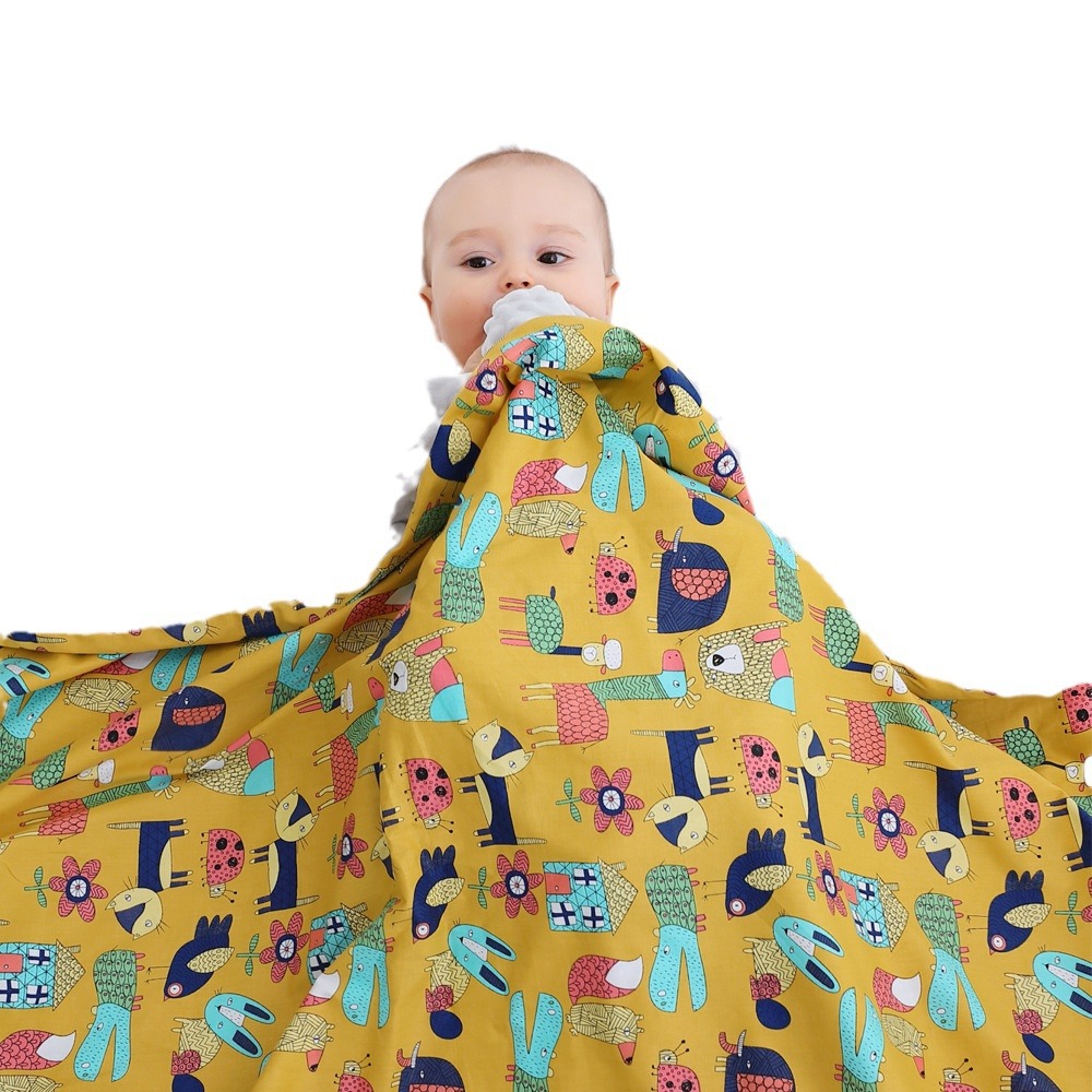 Picture of Baby Blanket Cotton Cartoon Baby Double Blanket Four Seasons Children 3D Soothing Bean Blanket Cart Blanket
