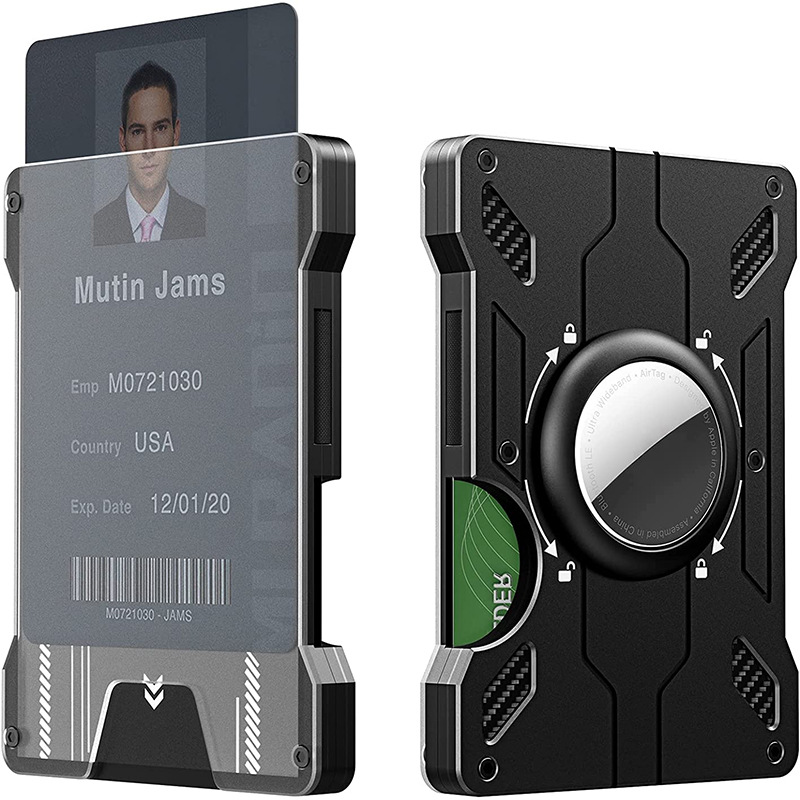 Picture of Factory Direct New Tracker Card Bag Airtag Metal Wallet RFID Aluminum Alloy Card Holder Credit Card Case