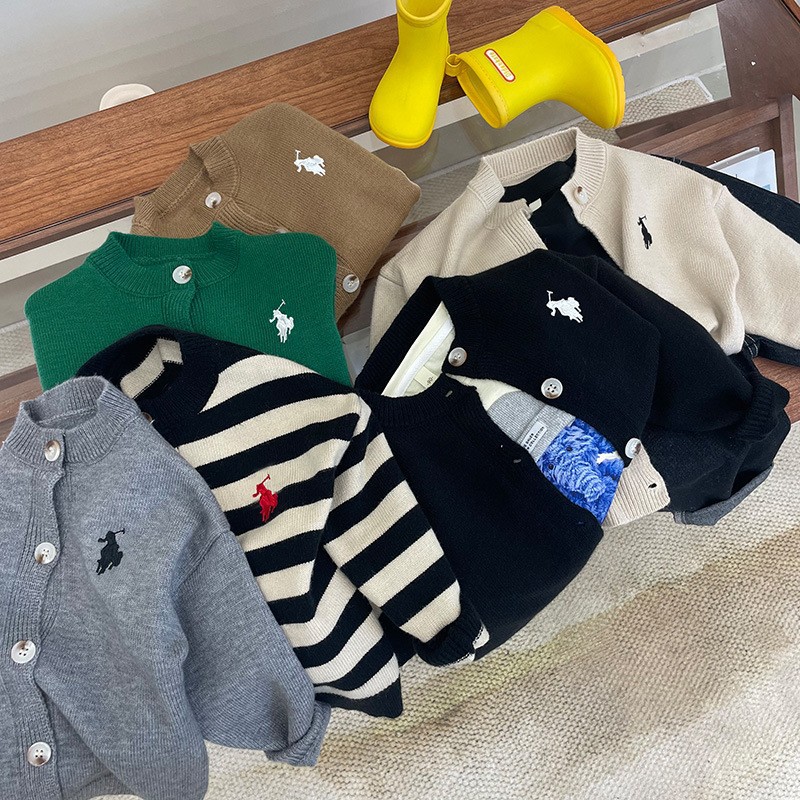 Picture of Children's Horse Embroidered Knitted Cardigan 2025Ins Autumn and Winter New Pure Cotton Wool Knitted Jacket Ready for Direct Supply