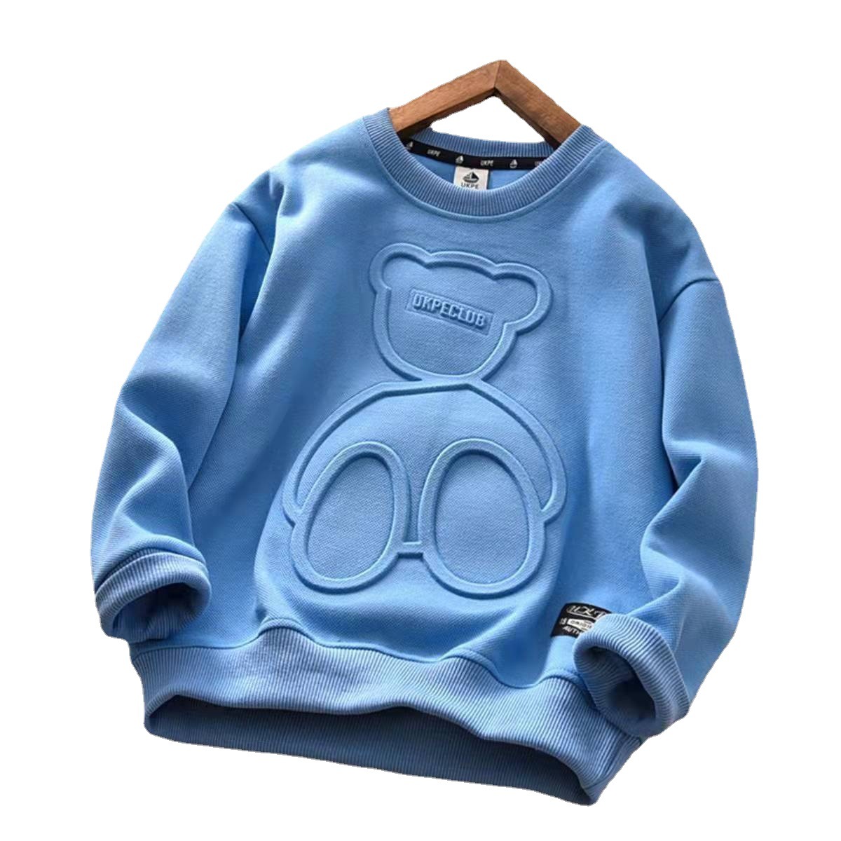 Picture of Children's Clothing, Spring & Fall Boys' Sweatshirts, Thin Autumn Clothes, Medium and Large Kidsren's Embossed Bear T-Shirts, Kidsren's Autumn Clothes, Kidsren's Tops