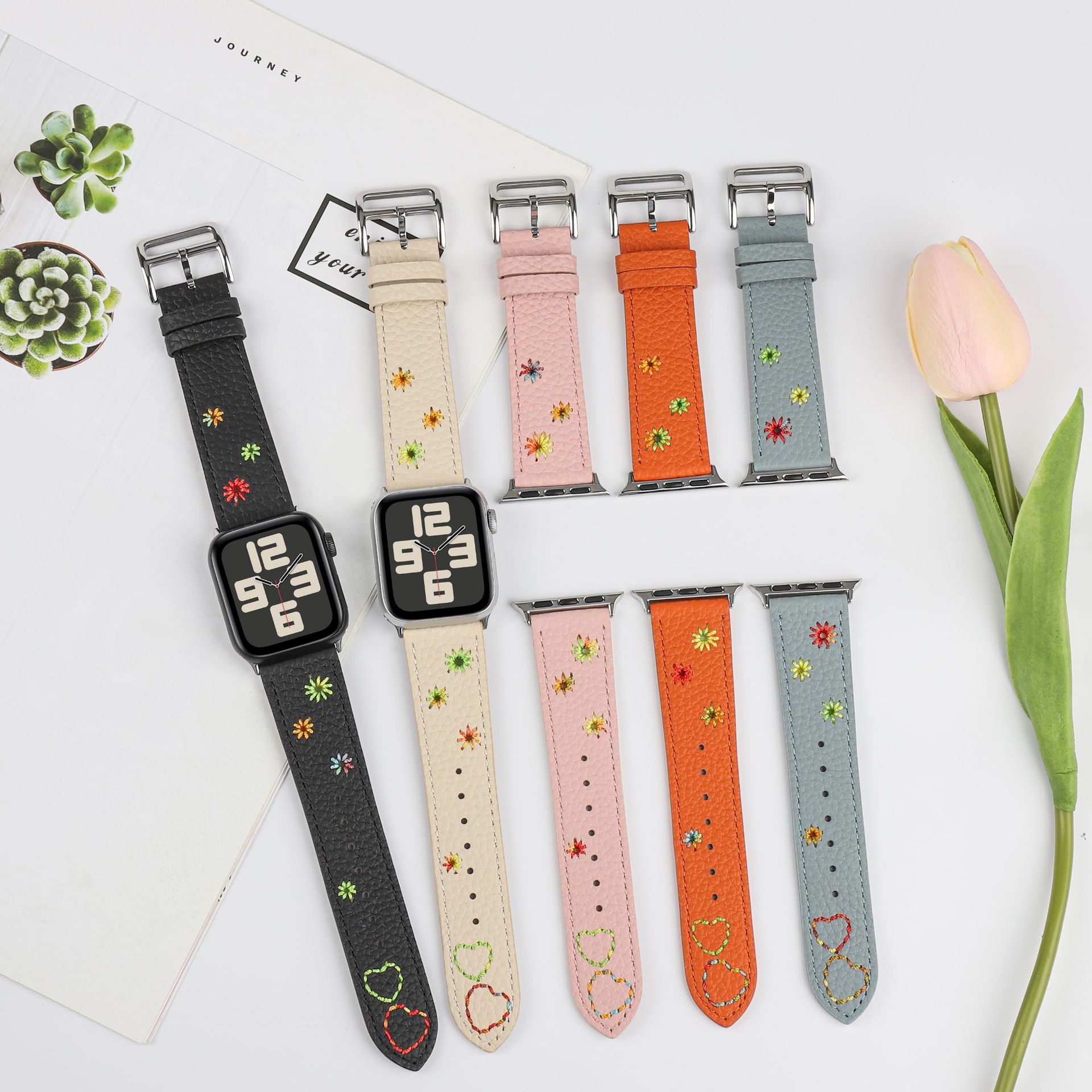 Picture of For Apple Watch Strap Leather Stitch appleiwatchs109ultra Litchi Pattern Watch Strap in stock
