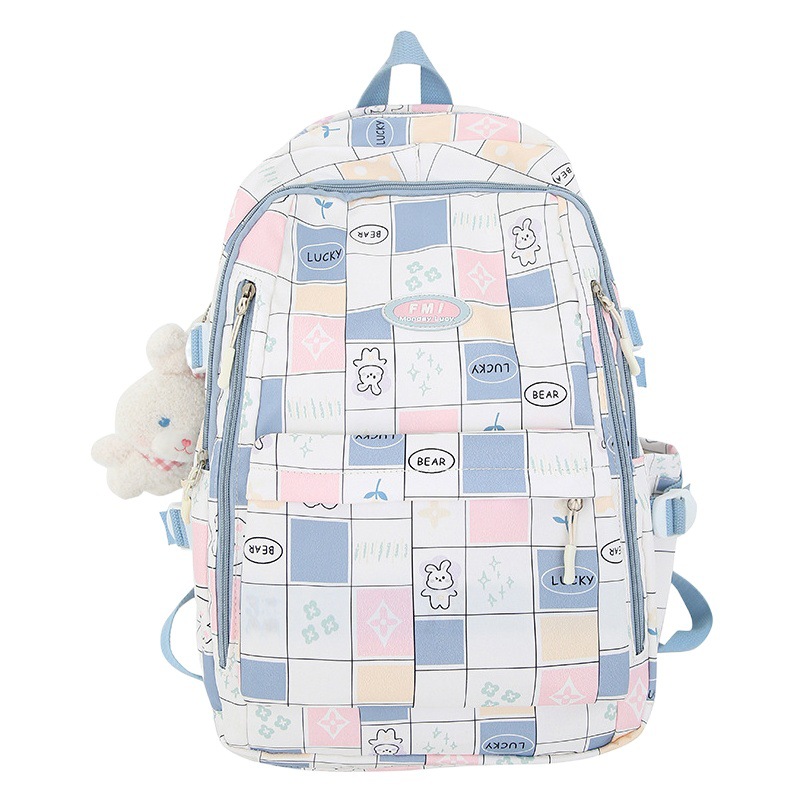 Schoolbags Primary School Kidsren Plaid Junior High School Students High School Students Ins High Quality Wholesale Custom Backpack Backpack