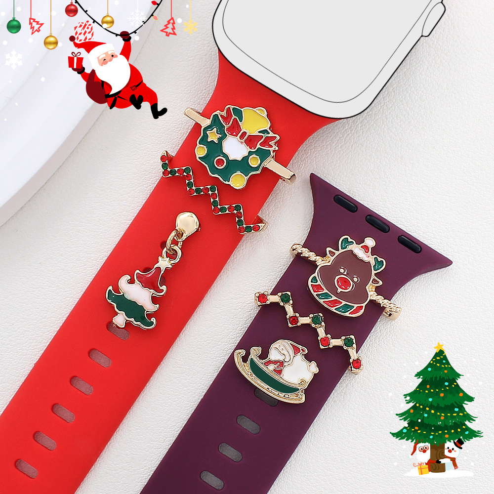 Picture of For Apple Watch Strap Decorative Ring Apple Watch Universal Silicone Strap Christmas Oil Drop Decoration