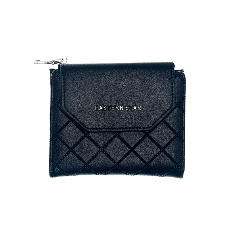 Picture of New Multifunctional Wallet Women Card Bag PU Coin Purse Women's Thin Fashionable Rhombic Short Women's Trendy Wallet