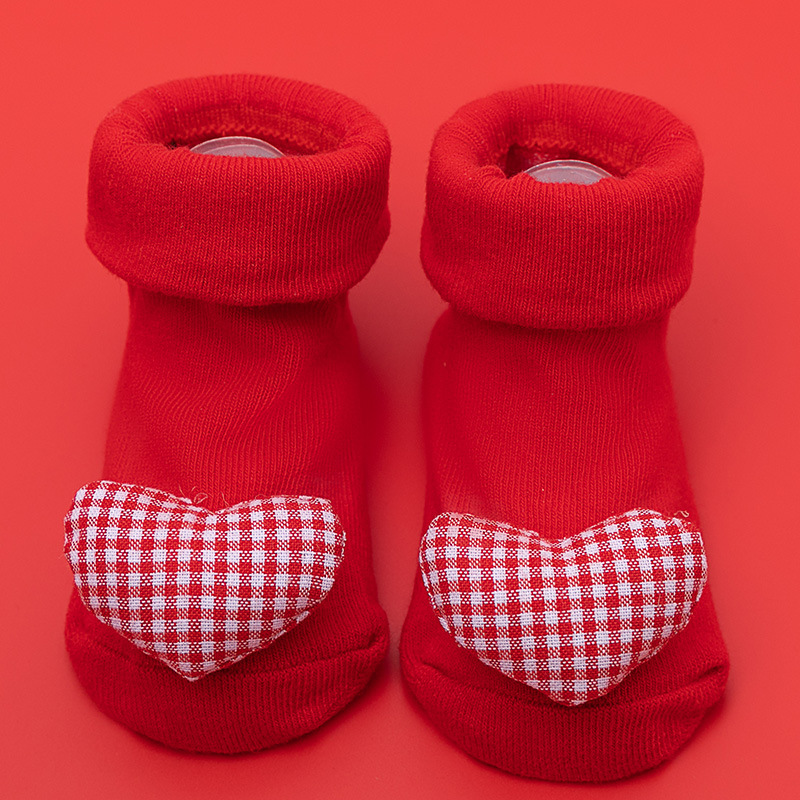 Picture of Newborn baby baby terry socks autumn and winter thick non-slip Christmas socks toddler red floor socks wholesale