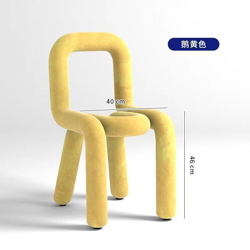 Picture of Unique Dining Chair Creative Comfortable Coffee Shop Studio Styling Manicure Stool Internet Celebrity Chair with Backrest Internet Celebrity Model