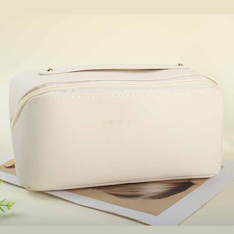 Picture of Cross Mirror Large Capacity Travel Cosmetic PU Waterproof Toiletry Bag Organ Pillow Cosmetic Bag Portable