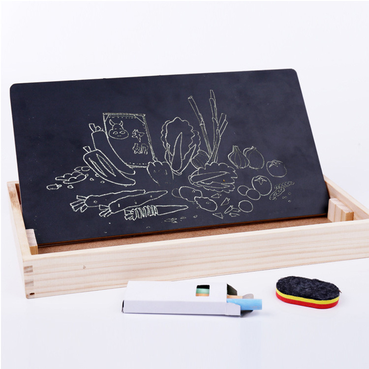 Picture of Children's Wooden Multifunctional Operation Learning Box Clock Counting Stick Student Addition and Subtraction Black and White Drawing Board Educational Toy