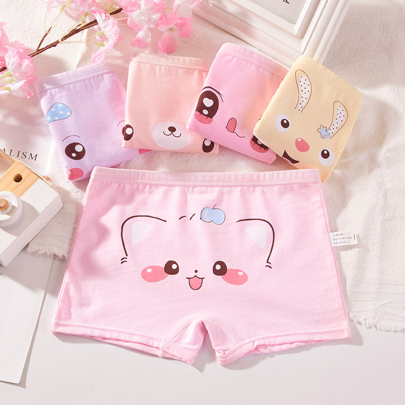 Picture of Girls' Underwear Cotton Children's Boxer Shorts Not Clipping Butt Baby's Big Children's Boxer Shorts Girls' Triangle Underpants