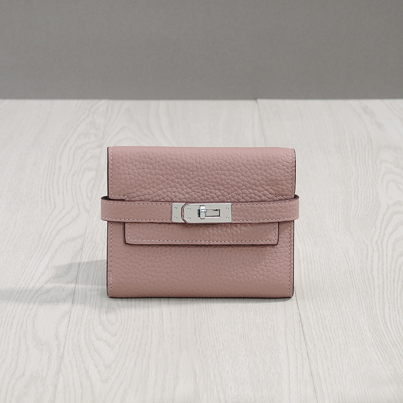Picture of Kelly Wallet Women's Short 2025 New Genuine Leather Women's Wallet Buckle 70% off Stacked Multifunctional Women's Wallet