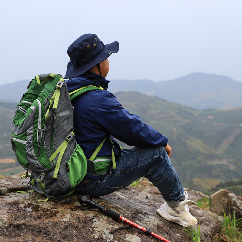 Picture of Outdoor Aluminum Alloy Climbing Stick Old Man Crutch Stick Hiking Stick Ski Stick Straight Handle T Handle Curved Handle Telescopic Stick
