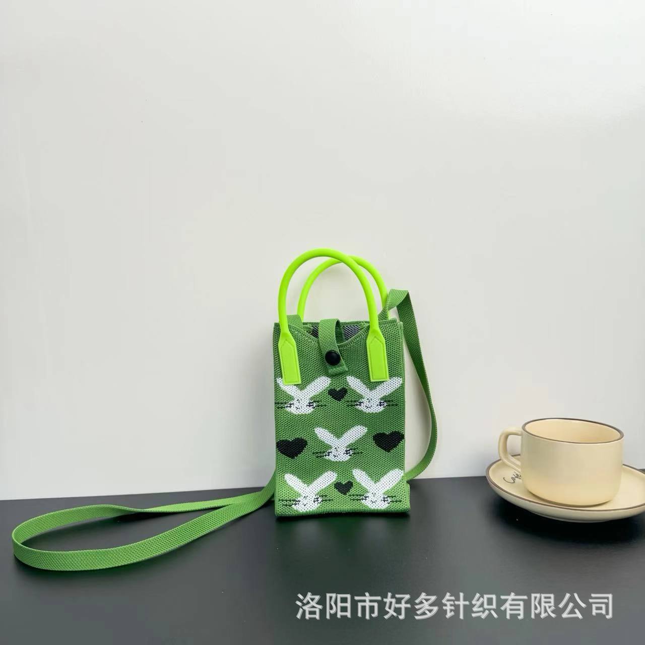 Picture of Advanced Sense Ins Mobile Phone Bag New Cartoon Knitted Bag Dopamine Niche All-match Crossbody Shoulder Bag Handbag