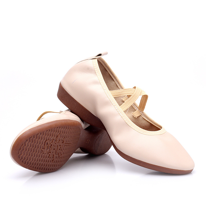 Picture of Cross-Border Export Square Dancer Shoes Soft Sole Adult Red Medium Flat Heel Four-Season Tbottomon Sole Professional Dance Shoes