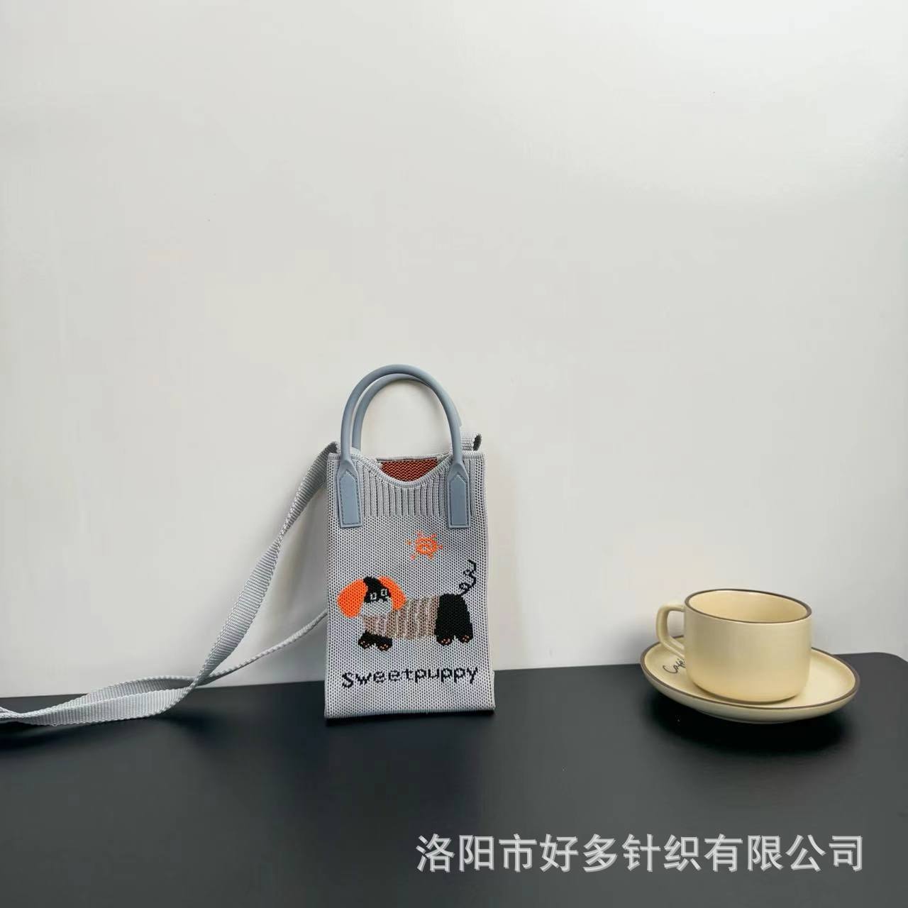 Picture of Advanced Sense Ins Mobile Phone Bag New Cartoon Knitted Bag Dopamine Niche All-match Crossbody Shoulder Bag Handbag