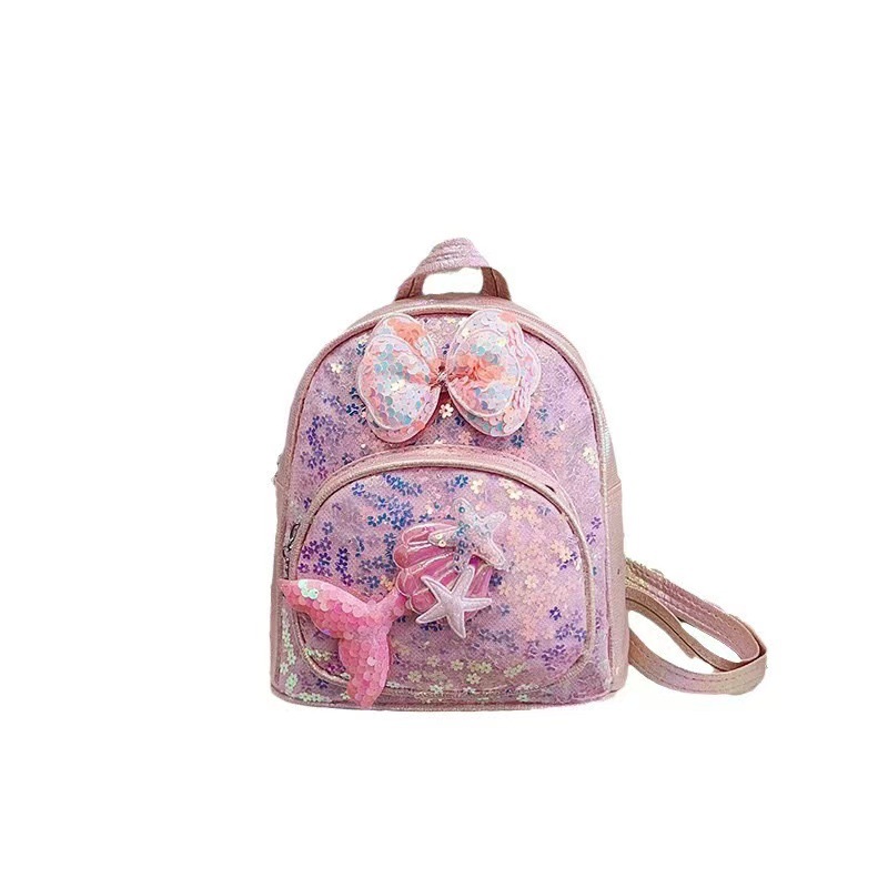 Picture of Mermaid PVC Children's Schoolbag New Sequin PVC Leather Schoolbag Kindergarten Girl's Backpack Lightweight Backpack