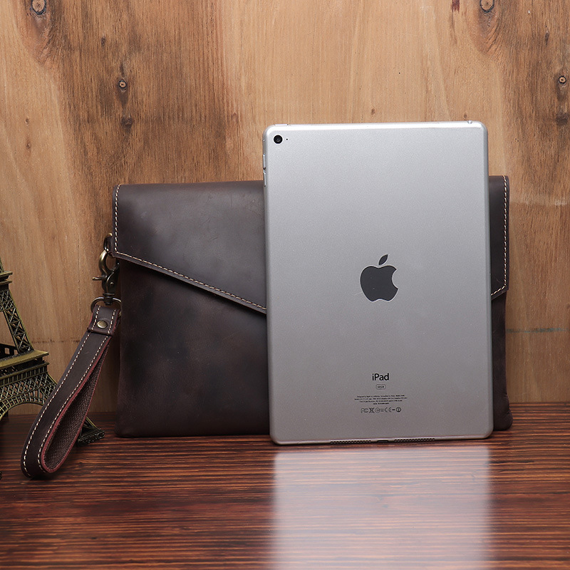 Picture of Vintage Genuine Leather Men's Clutch Casual Men's Handbag Top Layer Crazy Horse Cowhide Business Clutch Underarm Clutch Bag